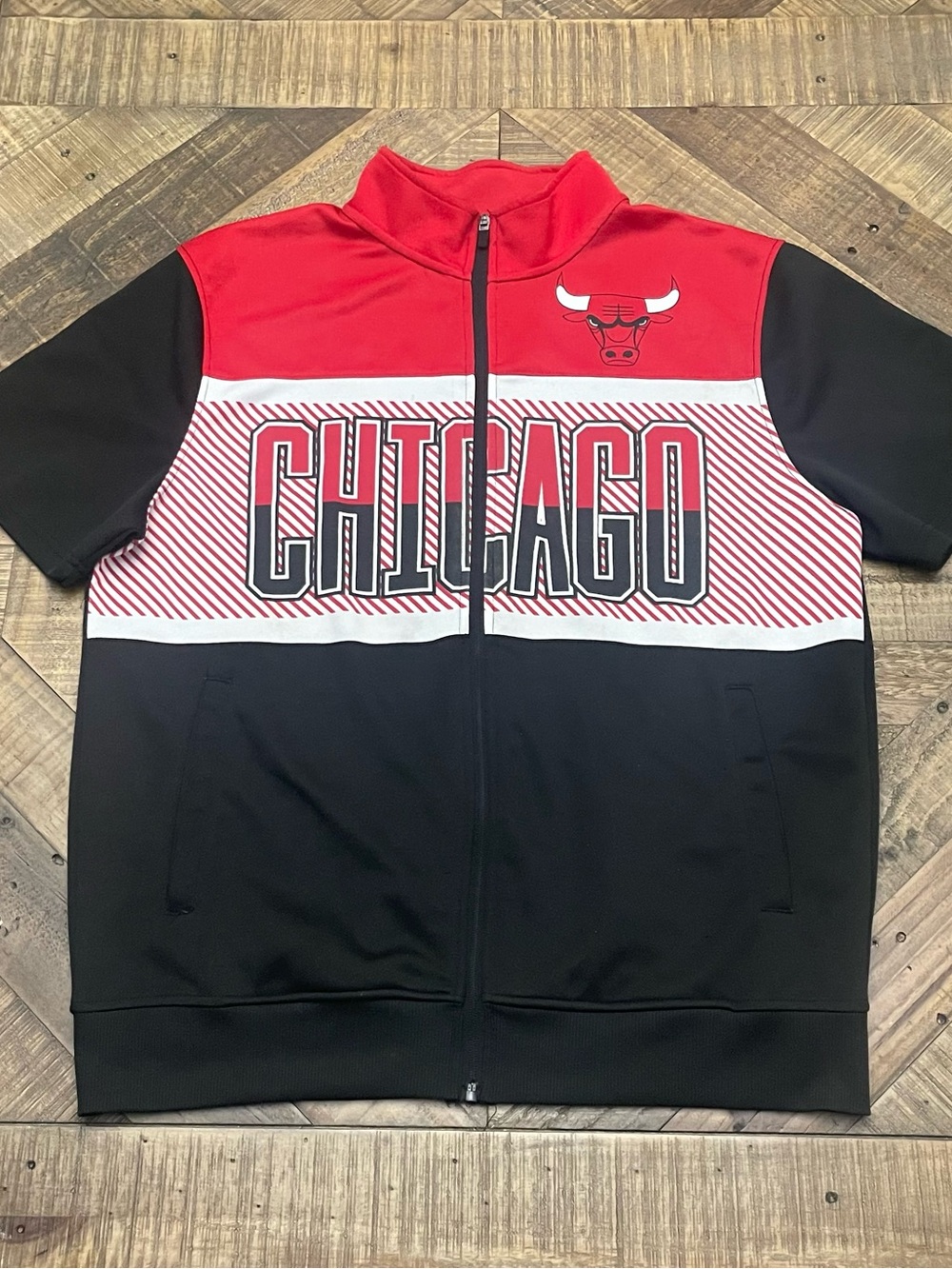official NBA Chicago Bulls Full-Zip Warm-Up Shooting Shirt Track Jacket